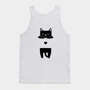 Cute kitten and black heart Tank Top